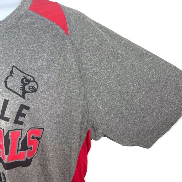 Louisville Cardinals Red Color Block Men’s Crew Neck Shirt - Picture 5 of 9